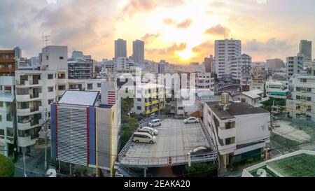 Downtown Naha city skyline in Okinawa, Japan Stock Photo