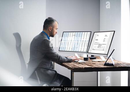 Electronic Invoice Online Calculator Stock Photo