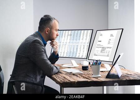 Electronic Invoice Online Calculator Stock Photo