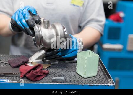 Production of vehicle parts in the automotive industry Stock Photo