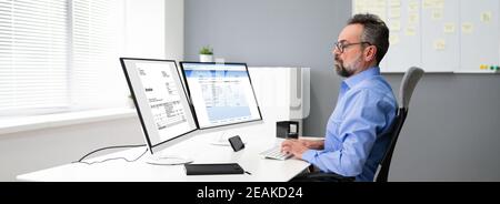 Electronic Invoice Bill Online. Tax Manager Stock Photo