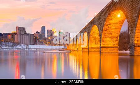 Minneapolis downtown skyline in Minnesota, USA Stock Photo