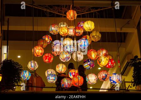 A chinese lanterns at night Stock Photo