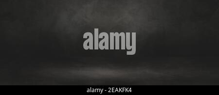 Empty black concrete interior background banner Stock Photo