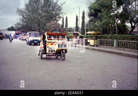 street in Tagbilaran City on Bohol in the Philippines Stock Photo