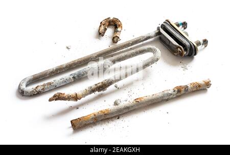 Damaged Heating Element of the Washing Machine Stock Photo