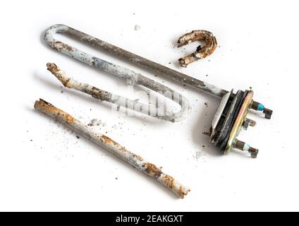 Damaged Heating Element of the Washing Machine Stock Photo
