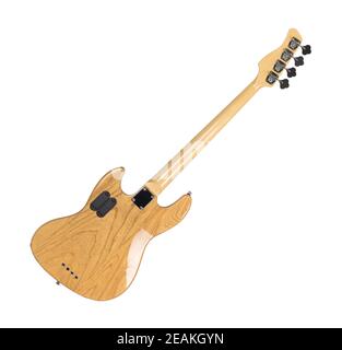 Back Side of Electric Bass Guitar Stock Photo