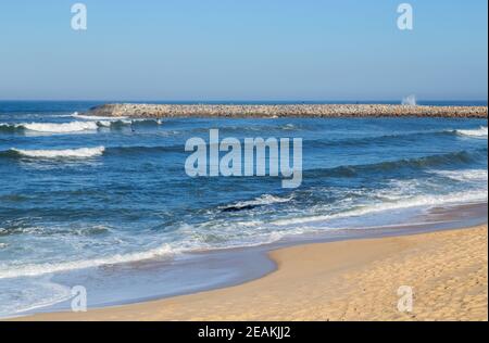 Beautiful beach in Aveiro Stock Photo