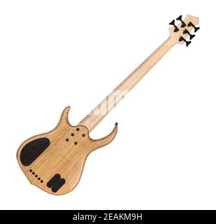 Back Side of Electric Bass Guitar Stock Photo