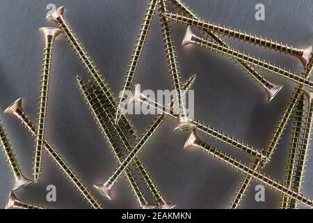 Screws in a pile Stock Photo