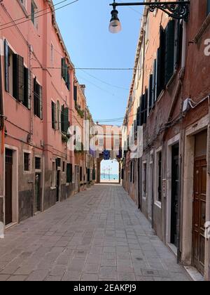 Urban street in Venice, Italy Stock Photo