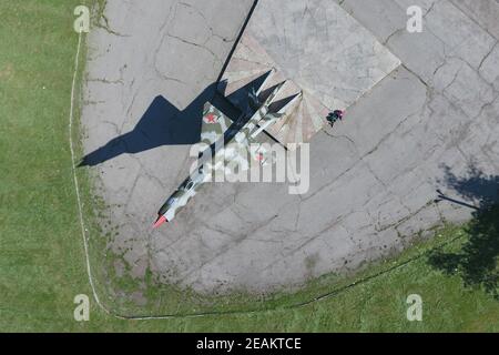 Monument to the fighter aircraft Stock Photo