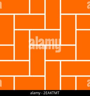 Simple seamless orange brick wall tiles background. Stock Photo