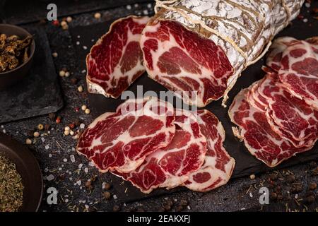 Italian coppa crudo Stock Photo