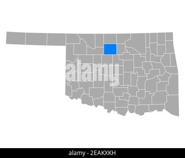 Map of Garfield in Oklahoma Stock Photo