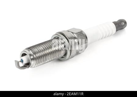 Iridium spark plug isolated on white background Stock Photo