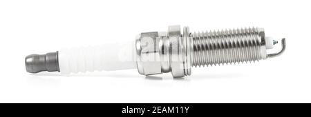 Iridium spark plug isolated on white background Stock Photo