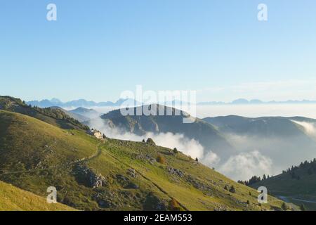 Mountain landscape. Mount Grappa panorama, Italian alps Stock Photo