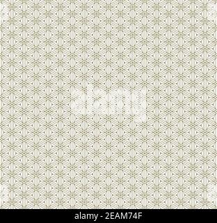 Japanese seamless Kumiko pattern in golden with average thin lines. Stock Vector