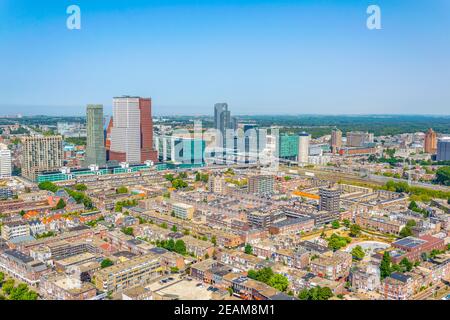 Aerial view of Skyscrapers in the Hague, Netherlands Stock Photo