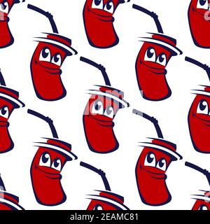 Soda or cola seamless pattern for fast food background design Stock Vector