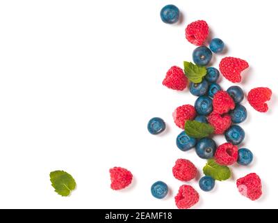 Various fresh summer berries copyspace Stock Photo
