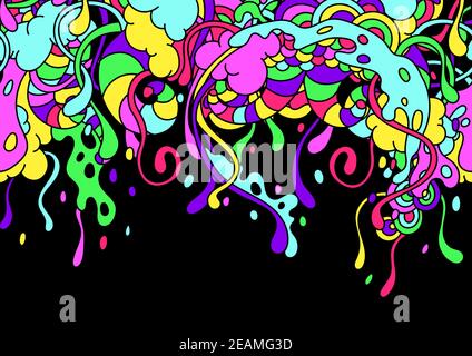 Seamless pattern with slime and tentacles. Stock Vector
