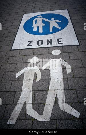 Marking for a pedestrian zone in Berlin Spandau Stock Photo