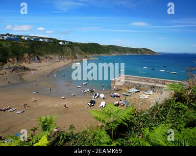 The harbour at Gorran Haven, Cornwall. Stock Photo