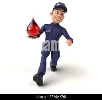 Fun 3D illustration of a cartoon Police Officer Stock Photo