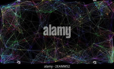 abstract multicolored polygonal mesh background, rendered illustration Stock Photo