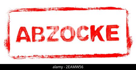 Red stencil frame: Rip off banner in german language Stock Photo