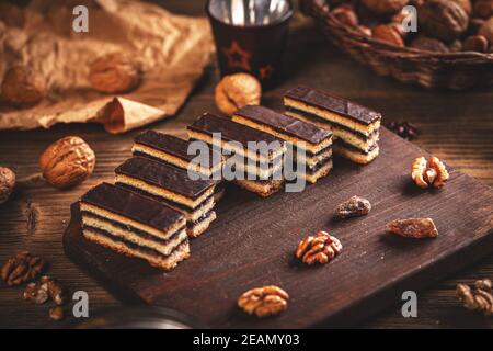 Hungarian gerbeaud cake Stock Photo