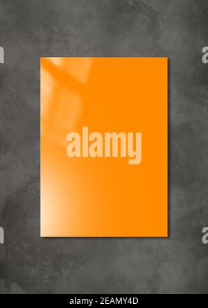 Orange Booklet cover template on dark concrete background Stock Photo