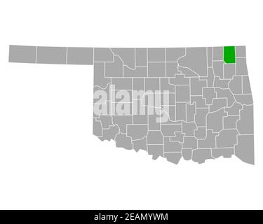 Map of Craig in Oklahoma Stock Photo