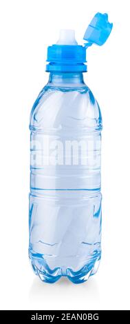 Plastic bottle of still healthy water isolated on white background Stock Photo
