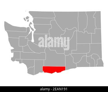 Map of klickitat County in Washington DC state on white background ...