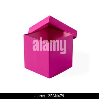 Pink gift box isolated on white background. Stock Photo