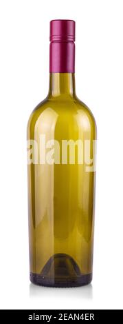empty bottle of wine isolated on a white background Stock Photo