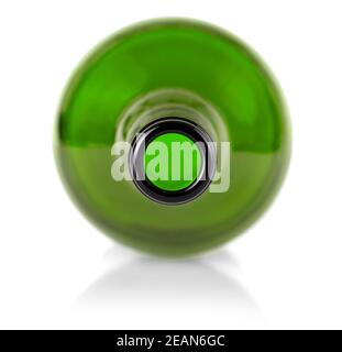 White wine green bottle isolated against a white background Stock Photo
