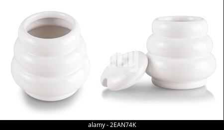 Sugar bowl isolated on white background. Studio lighting Stock Photo