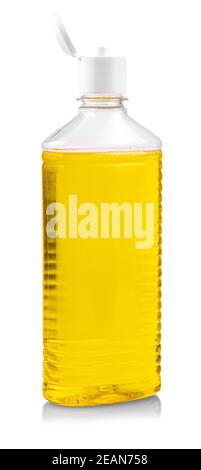 yellow blank shampoo container isolated on white Stock Photo
