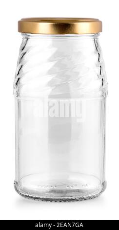 empty glass jar isolated on white with clipping path Stock Photo