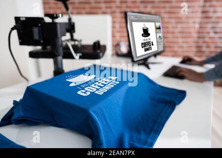 Heat Transfer T Shirt Printing Stock Photo