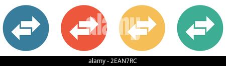 Arrows Exchange flat blue and white colors round stamp icon Stock Photo ...