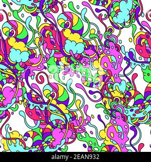 Seamless pattern with slime and tentacles. Stock Vector