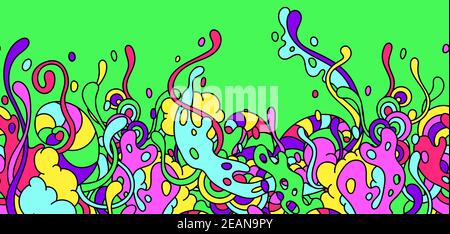 Seamless pattern with slime and tentacles. Stock Vector