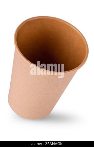 empty paper cup isolated on white background Stock Photo