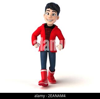 Fun 3D cartoon teenage boy Stock Photo